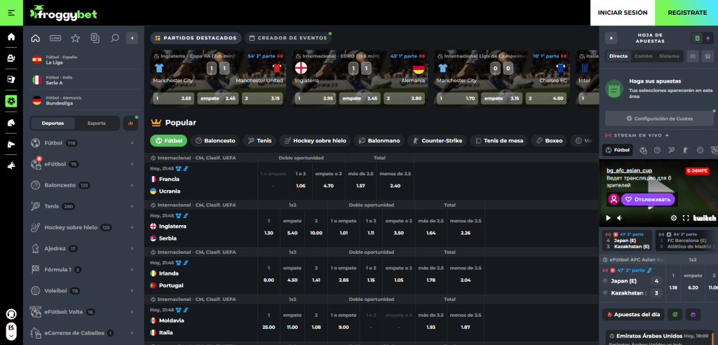 Apuestas Deportivas en Froggybet