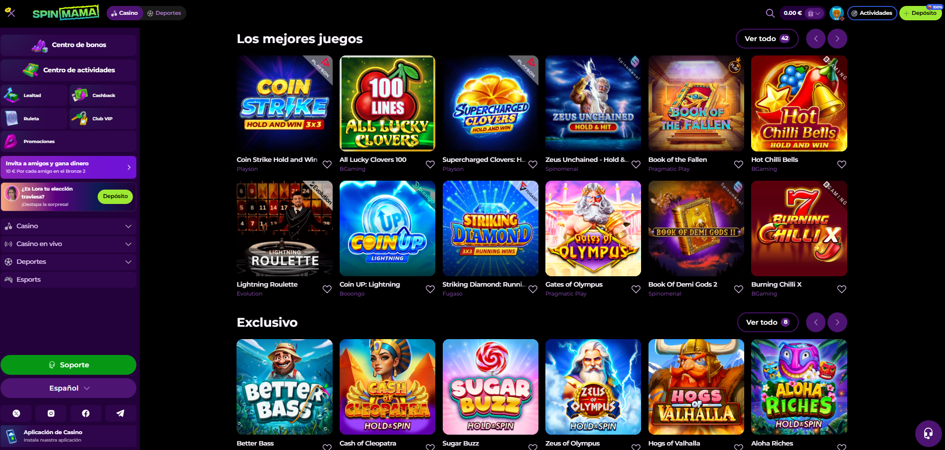 Juegos de Casino Spinmama