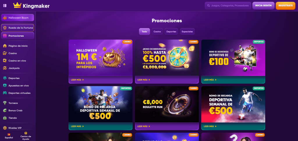 Bonos y Promociones en Kingmaker