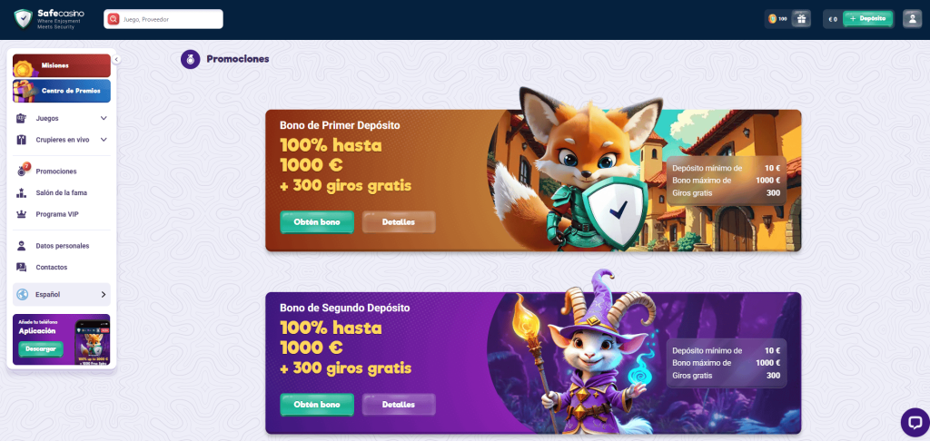 Bonuses and Promotions at Safecasino