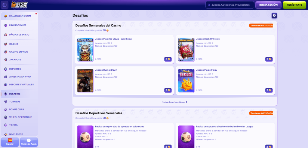 Challenges and Collections at SpinBara